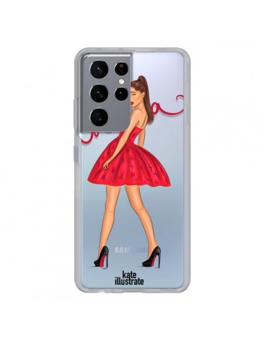 Coque Samsung Galaxy S21 Ultra et S30 Ultra Ariana Grande Chanteuse Singer Transparente - kateillustrate