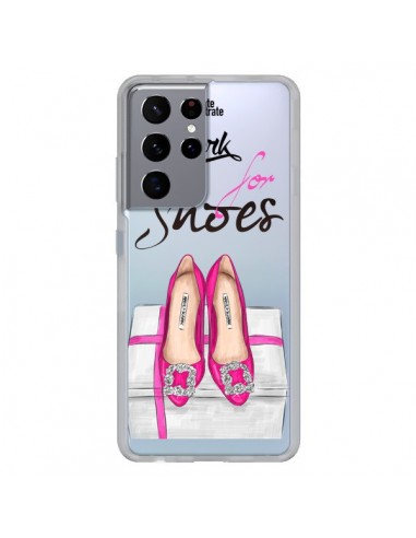 Coque Samsung Galaxy S21 Ultra et S30 Ultra I Work For Shoes Chaussures Transparente - kateillustrate