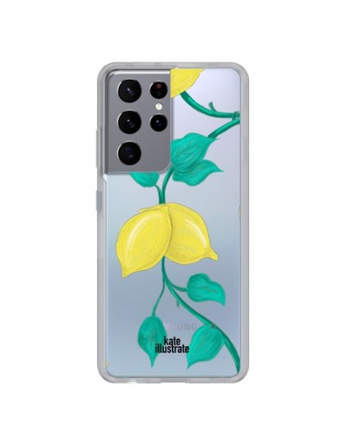 Coque Samsung Galaxy S21 Ultra et S30 Ultra Lemons Citrons Transparente - kateillustrate