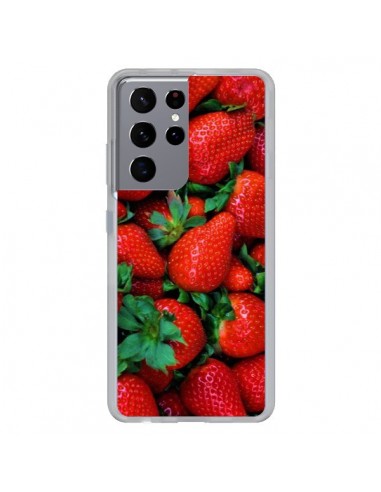 Coque Samsung Galaxy S21 Ultra et S30 Ultra Fraise Strawberry Fruit - Laetitia