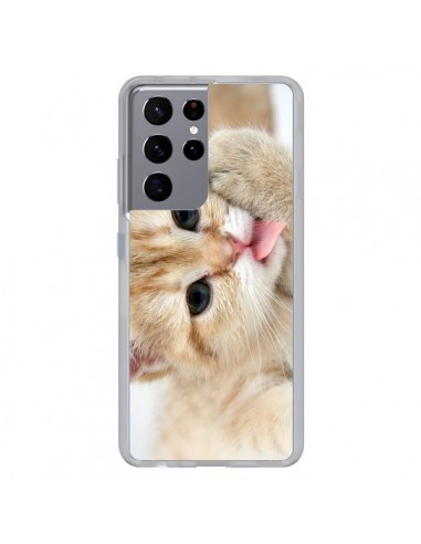 Coque Samsung Galaxy S21 Ultra et S30 Ultra Chat Cat Tongue - Laetitia