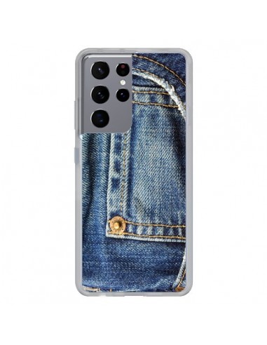 Coque Samsung Galaxy S21 Ultra et S30 Ultra Jean Bleu Vintage - Laetitia