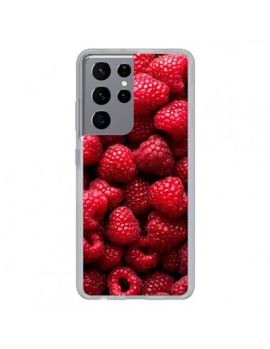 Coque Samsung Galaxy S21 Ultra et S30 Ultra Framboise Raspberry Fruit - Laetitia
