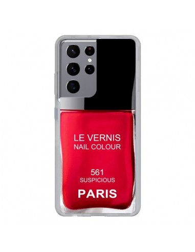 Coque Samsung Galaxy S21 Ultra et S30 Ultra Vernis Paris Suspicious Rouge - Laetitia