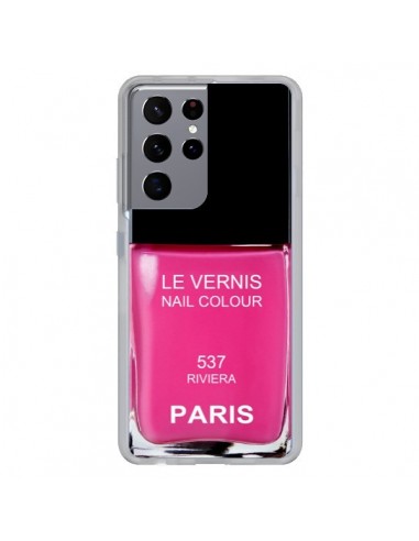 Coque Samsung Galaxy S21 Ultra et S30 Ultra Vernis Paris Riviera Rose - Laetitia