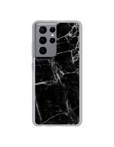 Coque Samsung Galaxy S21 Ultra et S30 Ultra Marbre Marble Noir Black - Laetitia