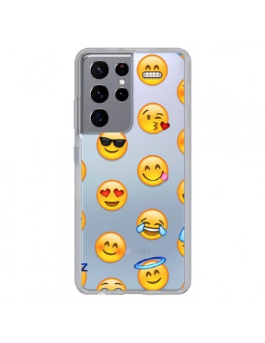 Coque Samsung Galaxy S21 Ultra et S30 Ultra Smiley Emoticone Emoji Transparente - Laetitia
