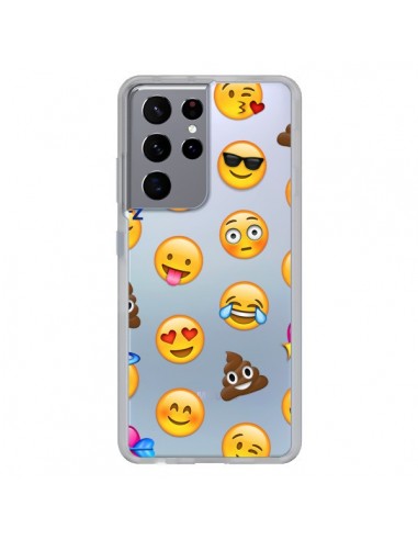 Coque Samsung Galaxy S21 Ultra et S30 Ultra Emoticone Emoji Transparente - Laetitia