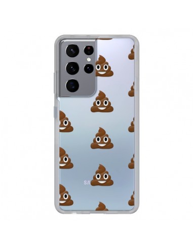 Coque Samsung Galaxy S21 Ultra et S30 Ultra Shit Poop Emoticone Emoji Transparente - Laetitia