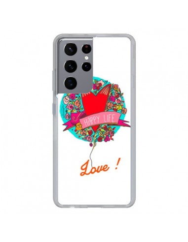 Coque Samsung Galaxy S21 Ultra et S30 Ultra Love Happy Life - Leellouebrigitte