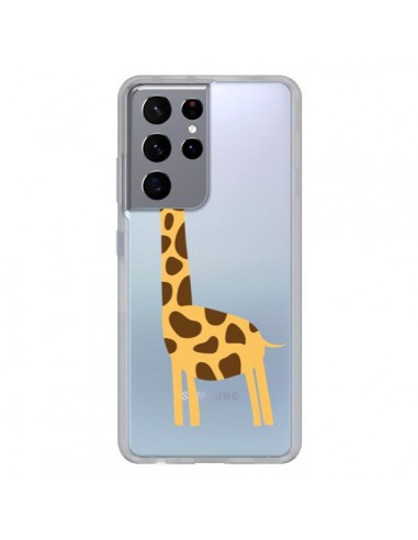 Coque Samsung Galaxy S21 Ultra et S30 Ultra Girafe Giraffe Animal Savane Transparente - Petit Griffin