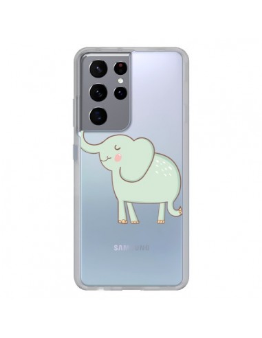 Coque Samsung Galaxy S21 Ultra et S30 Ultra Elephant Elefant Animal Coeur Love  Transparente - Petit Griffin