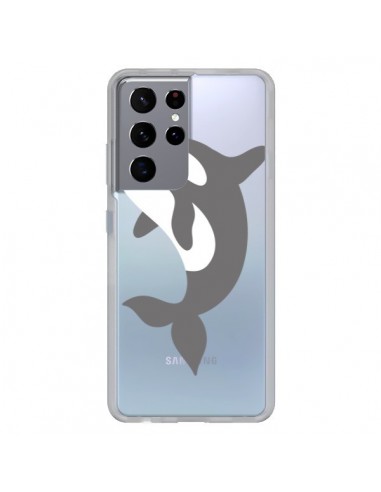 Coque Samsung Galaxy S21 Ultra et S30 Ultra Orque Orca Ocean Transparente - Petit Griffin
