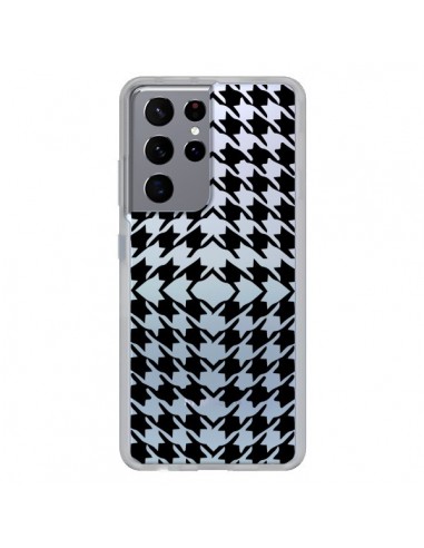 Coque Samsung Galaxy S21 Ultra et S30 Ultra Vichy Carre Noir Transparente - Petit Griffin