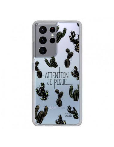 Coque Samsung Galaxy S21 Ultra et S30 Ultra Cactus Je Pique Transparente - Lolo Santo