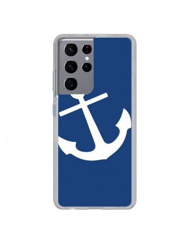 Coque Samsung Galaxy S21 Ultra et S30 Ultra Ancre Navire Navy Blue Anchor - Mary Nesrala