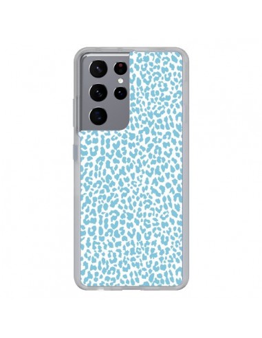 Coque Samsung Galaxy S21 Ultra et S30 Ultra Leopard Turquoise - Mary Nesrala