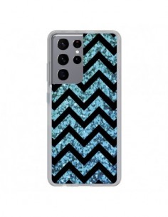 Coque Samsung Galaxy S21 Ultra et S30 Ultra Chevron Aqua...
