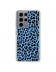 Coque Samsung Galaxy S21 Ultra et S30 Ultra Leopard Bleu...