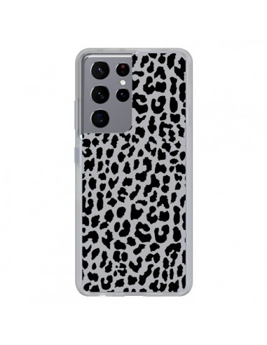 Coque Samsung Galaxy S21 Ultra et S30 Ultra Leopard Gris Neon - Mary Nesrala