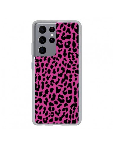 Coque Samsung Galaxy S21 Ultra et S30 Ultra Leopard Rose Pink Neon - Mary Nesrala
