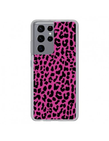 Coque Samsung Galaxy S21 Ultra et S30 Ultra Leopard Rose Pink Neon - Mary Nesrala