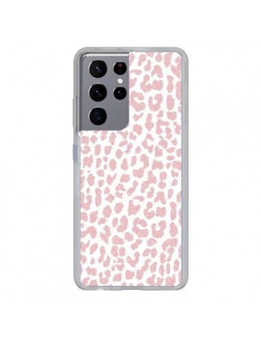 Coque Samsung Galaxy S21 Ultra et S30 Ultra Leopard Rose Corail - Mary Nesrala