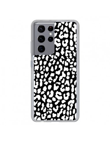 Coque Samsung Galaxy S21 Ultra et S30 Ultra Leopard Noir et Blanc - Mary Nesrala