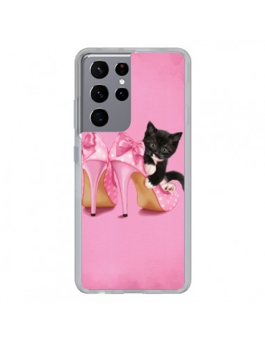 Coque Samsung Galaxy S21 Ultra et S30 Ultra Chaton Chat Noir Kitten Chaussure Shoes - Maryline Cazenave