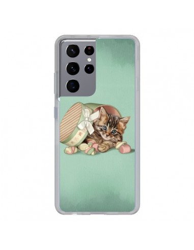 Coque Samsung Galaxy S21 Ultra et S30 Ultra Chaton Chat Kitten Boite Bonbon Candy - Maryline Cazenave