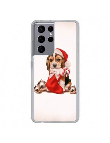 Coque Samsung Galaxy S21 Ultra et S30 Ultra Chien Dog Pere Noel Christmas - Maryline Cazenave