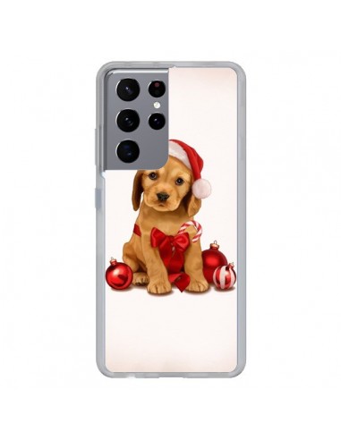Coque Samsung Galaxy S21 Ultra et S30 Ultra Chien Dog Pere Noel Christmas Boules Sapin - Maryline Cazenave