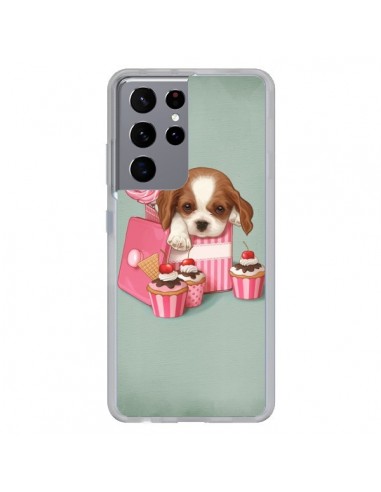 Coque Samsung Galaxy S21 Ultra et S30 Ultra Chien Dog Cupcake Gateau Boite - Maryline Cazenave