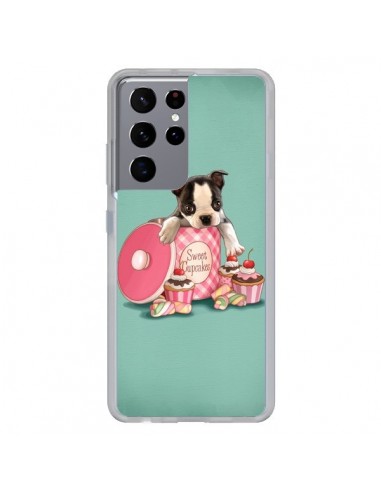 Coque Samsung Galaxy S21 Ultra et S30 Ultra Chien Dog Cupcakes Gateau Boite - Maryline Cazenave