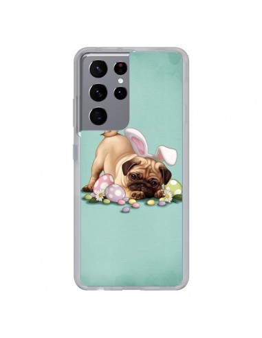 Coque Samsung Galaxy S21 Ultra et S30 Ultra Chien Dog Rabbit Lapin Pâques Easter - Maryline Cazenave