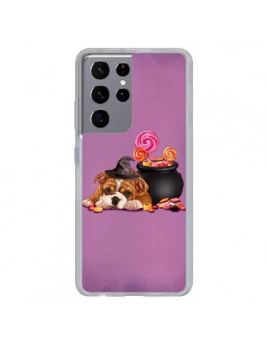 Coque Samsung Galaxy S21 Ultra et S30 Ultra Chien Dog Halloween Sorciere Chaudron Bonbon - Maryline Cazenave