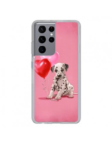 Coque Samsung Galaxy S21 Ultra et S30 Ultra Chien Dog Dalmatien Ballon Coeur - Maryline Cazenave