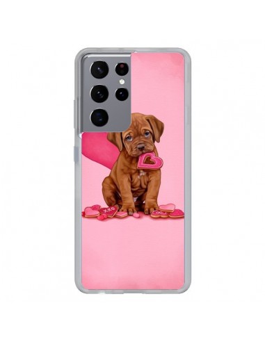 Coque Samsung Galaxy S21 Ultra et S30 Ultra Chien Dog Gateau Coeur Love - Maryline Cazenave