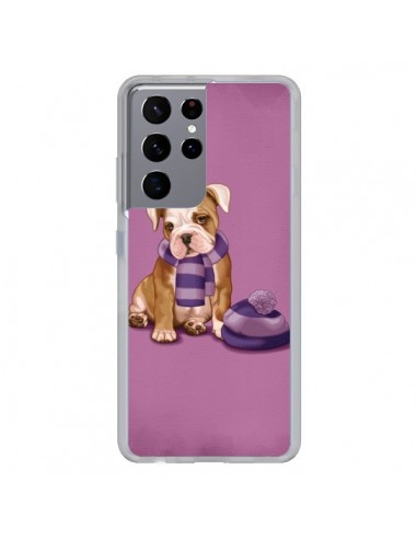 Coque Samsung Galaxy S21 Ultra et S30 Ultra Chien Dog Echarpe Bonnet Froid Hiver - Maryline Cazenave