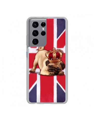 Coque Samsung Galaxy S21 Ultra et S30 Ultra Chien Dog Anglais UK British Queen King Roi Reine - Maryline Cazenave
