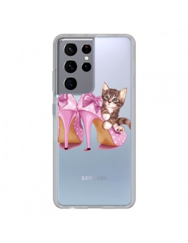 Coque Samsung Galaxy S21 Ultra et S30 Ultra Chaton Chat Kitten Chaussures Shoes Transparente - Maryline Cazenave
