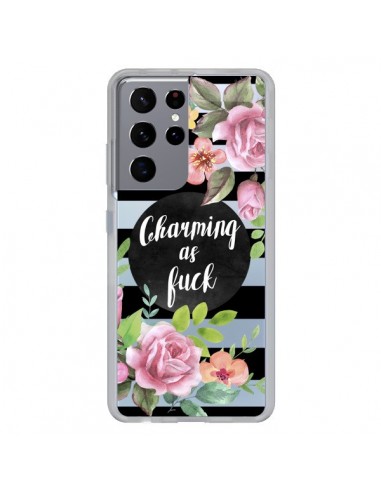 Coque Samsung Galaxy S21 Ultra et S30 Ultra Charming as Fuck Fleurs Transparente - Maryline Cazenave