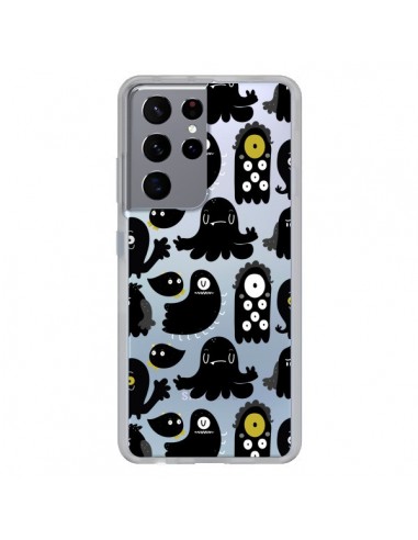 Coque Samsung Galaxy S21 Ultra et S30 Ultra Monsters Monstres Pattern Transparente - Maria Jose Da Luz