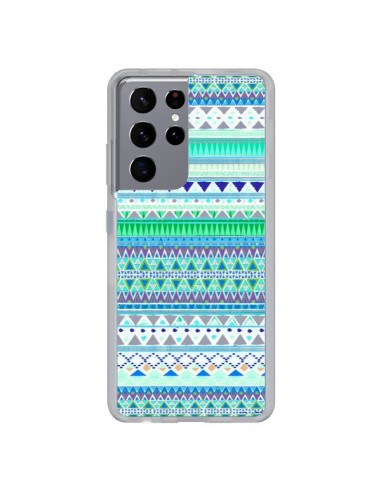 Coque Samsung Galaxy S21 Ultra et S30 Ultra Chenoa Bleu Azteque - Monica Martinez