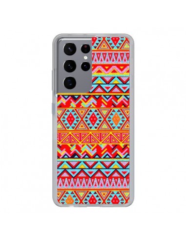 Coque Samsung Galaxy S21 Ultra et S30 Ultra India Style Pattern Bois Azteque - Maximilian San