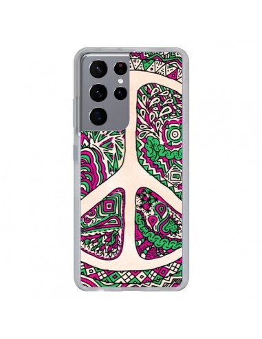 Coque Samsung Galaxy S21 Ultra et S30 Ultra Peace and Love Azteque Vainilla - Maximilian San