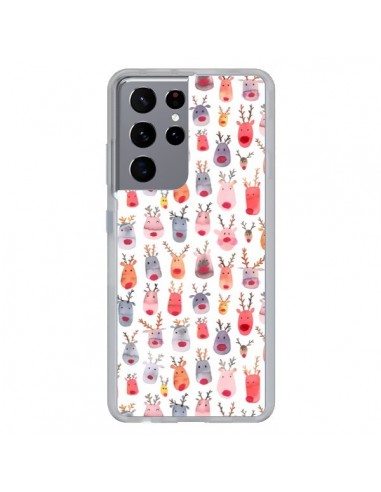 Coque Samsung Galaxy S21 Ultra et S30 Ultra Cute Winter Reindeers - Ninola Design