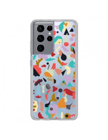 Coque Samsung Galaxy S21 Ultra et S30 Ultra Dreamy Animal Shapes White - Ninola Design