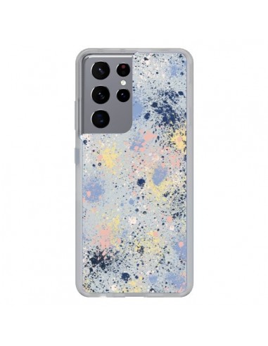 Coque Samsung Galaxy S21 Ultra et S30 Ultra Gradient Watercolor Lines Blue - Ninola Design