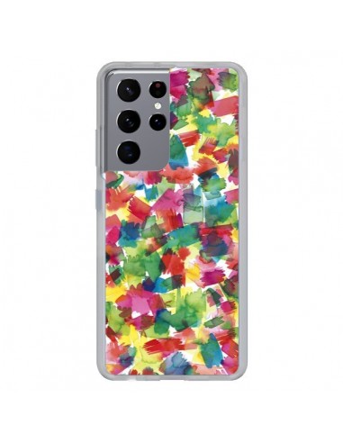 Coque Samsung Galaxy S21 Ultra et S30 Ultra Speckled Watercolor Blue - Ninola Design